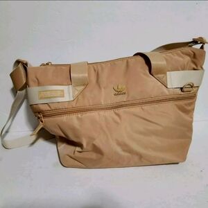 NEW ADIDAS Originals Beige Logo Puffer Shopper TOTE Crossbody Shoulder Bag
